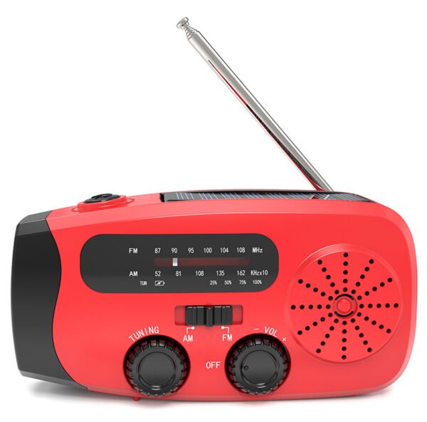 Nödradio med vev, solceller, larm & powerbank - Bild 5