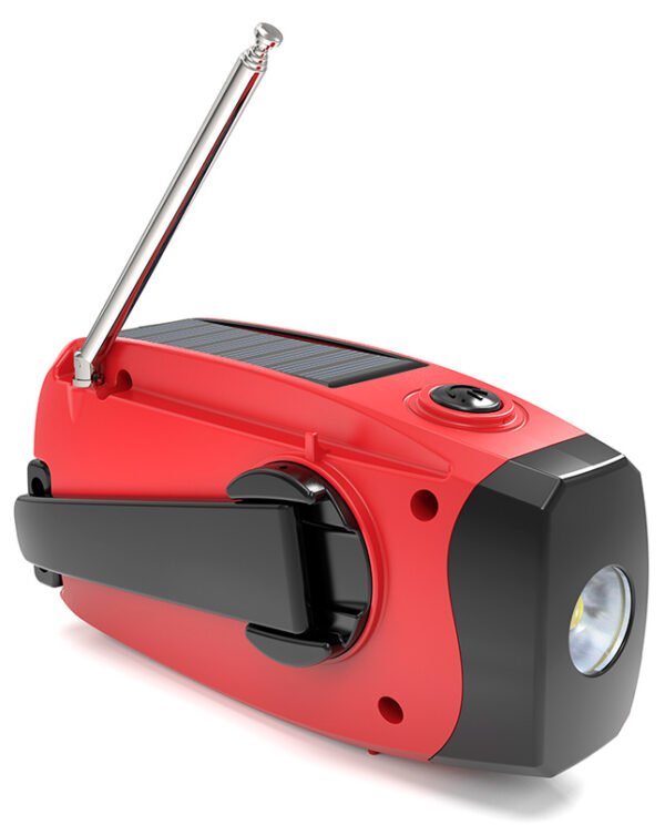 Nödradio med vev, solceller, larm & powerbank - Bild 4